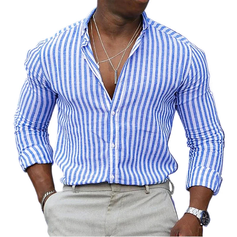 Camicia Righe Uomo — Fresca Ogni Giorno